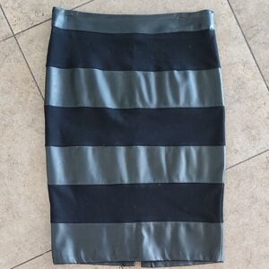 Virtue..Faux Suede & Leather Skirt